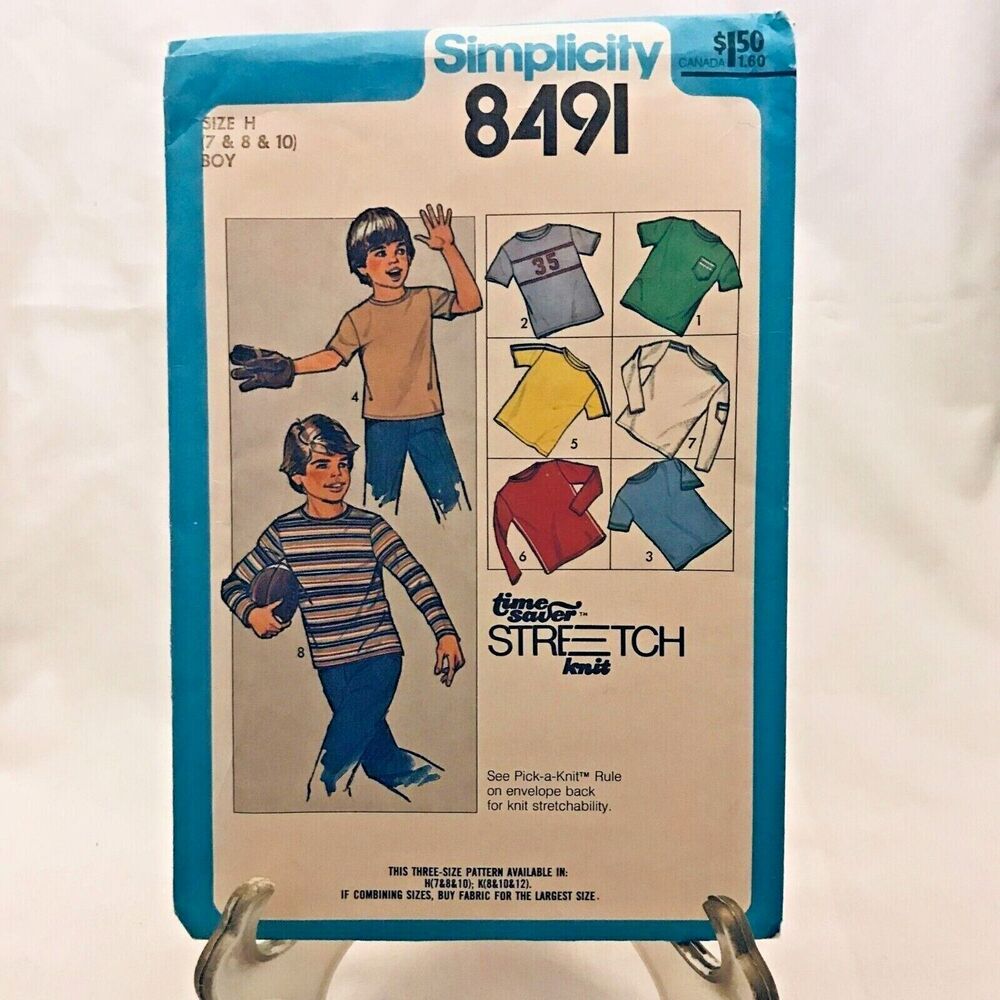 #8491 Simplicity VGT boys top sewing pattern 7-10